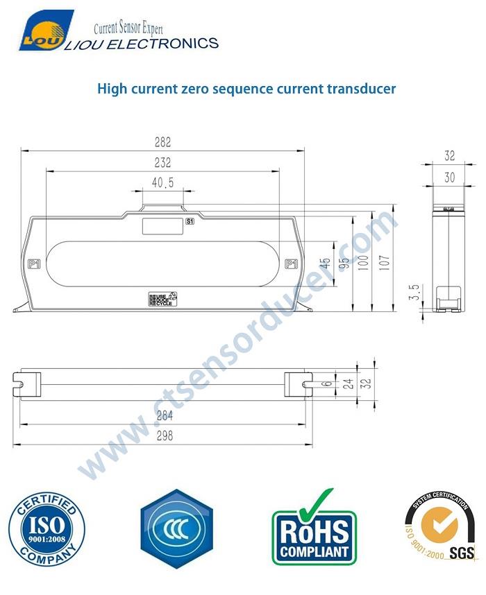 High Current Zero Sequence Current Transducer